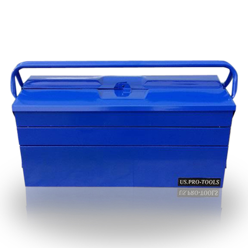 65 US PRO TOOLS PORTABLE CANTILEVER TOOL CHEST BOX BLUE GARAGE STORAGE TRAYS 