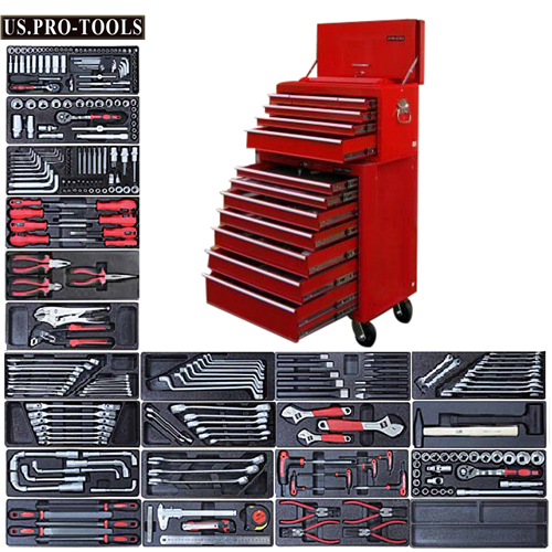 US PRO HEAVY DUTY RED STEEL TOOL BOX CHEST FINANCE AVAILABLE