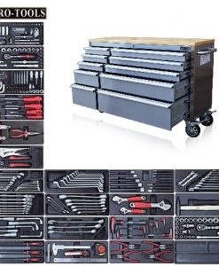 US PRO TOOLS STAINLESS STEEL 55″ TOOL CHEST WITH TOOLS